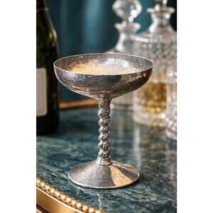 Valero Spain Silverplate Champagne Coupe Goblet Footed Sherbet Dish Barware